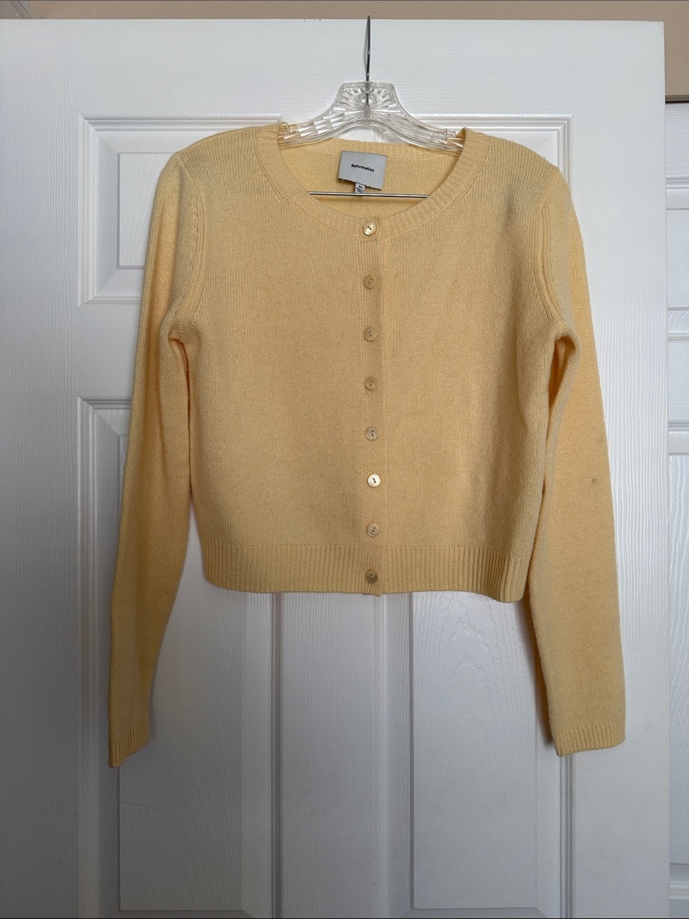 Reformation Parmesan Clara Cashmere Crew Cardigan XS